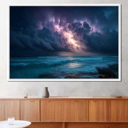 Tempest Sky Over Ocean Waves Canvas Wall Art