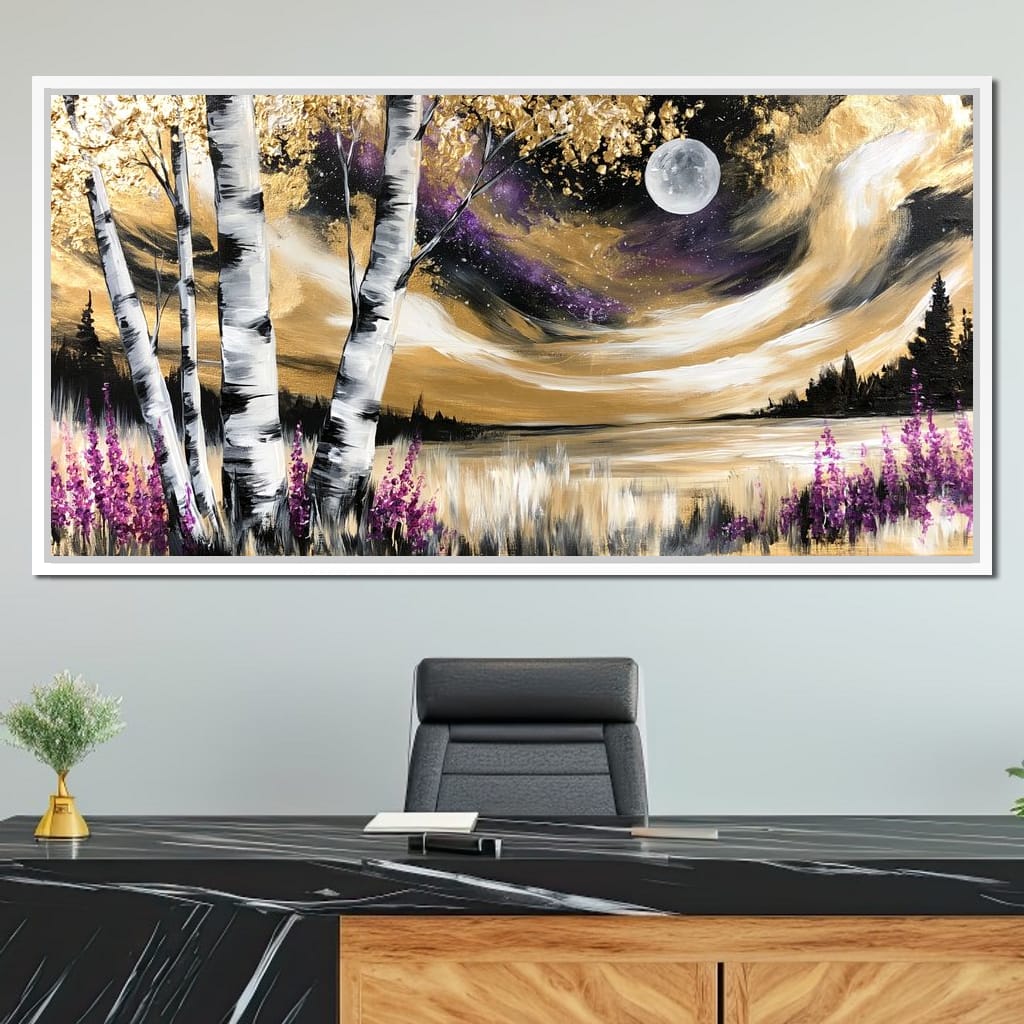 Golden Solstice Over The Purple Wilds Canvas Wall Art