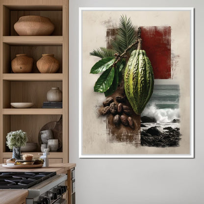 Cacao Pod Coastal Life Canvas Wall Art