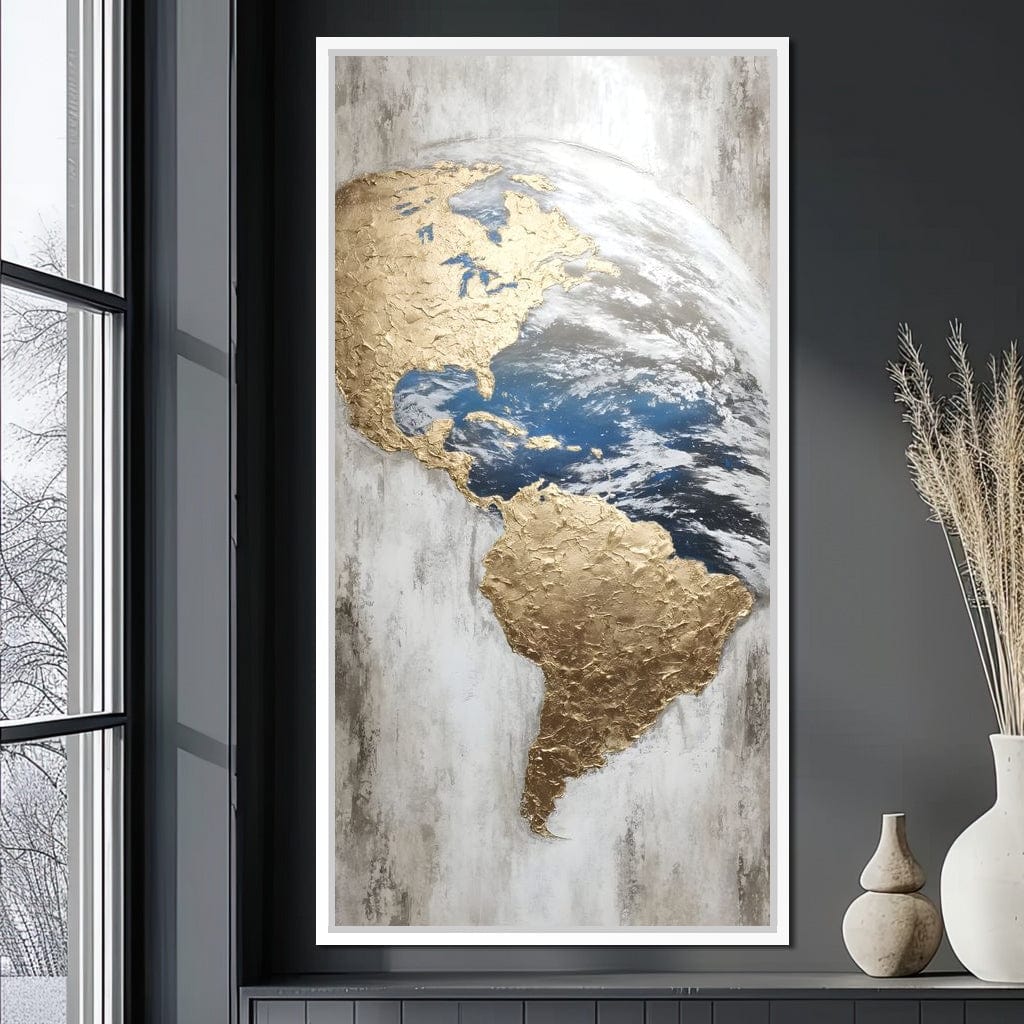 Golden Earth Reflection Canvas Wall Art