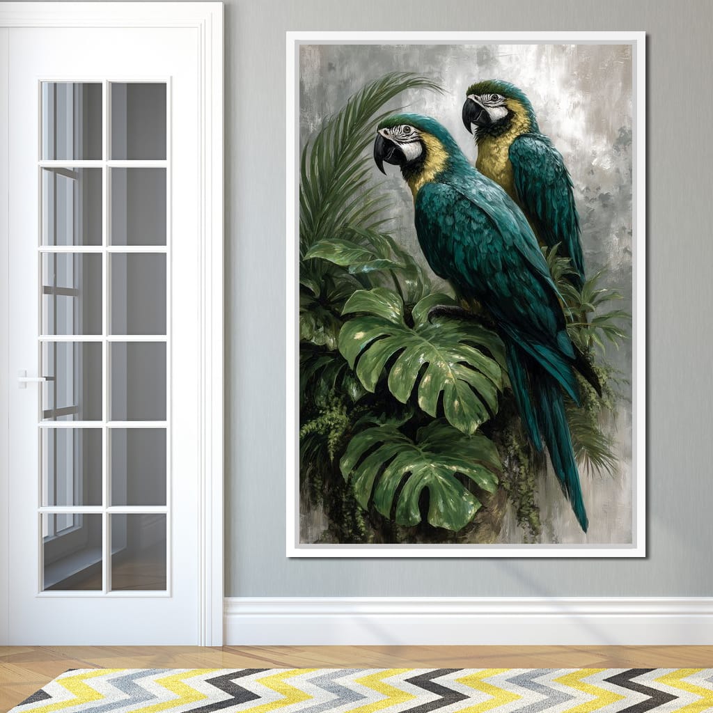 Emerald Jungle Guardians Canvas Wall Art