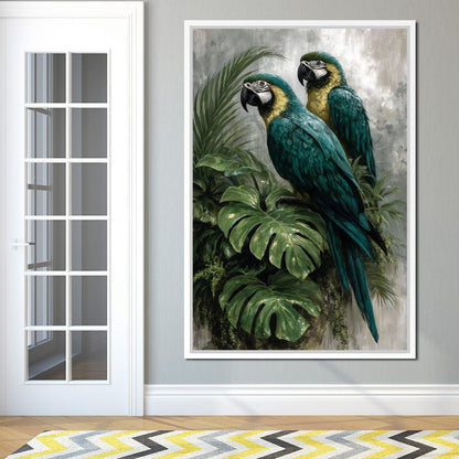 Emerald Jungle Guardians Canvas Wall Art