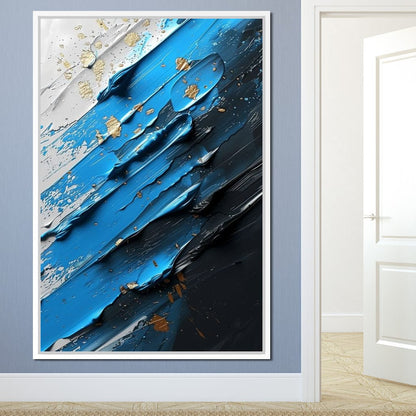 Sapphire Currents Goldleaf Flow Canvas Wall Art