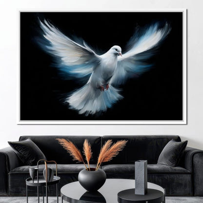 Ascending White Wing Motion Canvas Wall Art