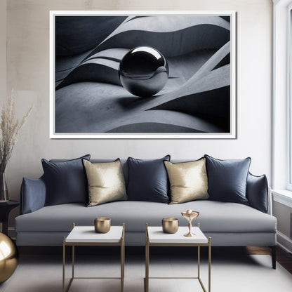 Black Mirror Sphere Canvas Wall Art