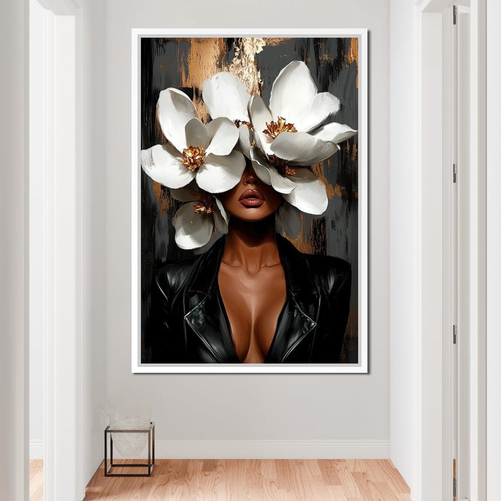 Golden Petals of Elegance Canvas Wall Art