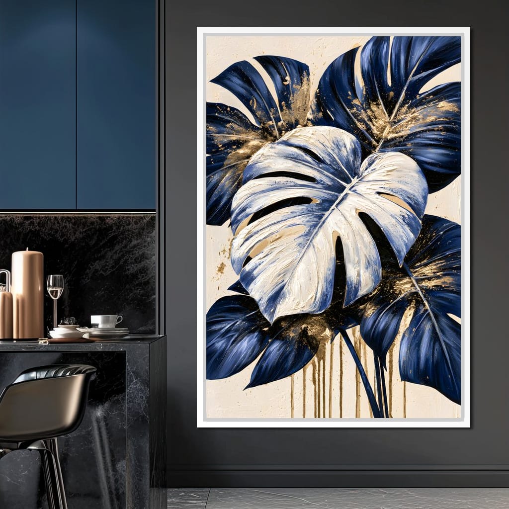 Gilded Foliage Under Midnight Shadows Canvas Wall Art
