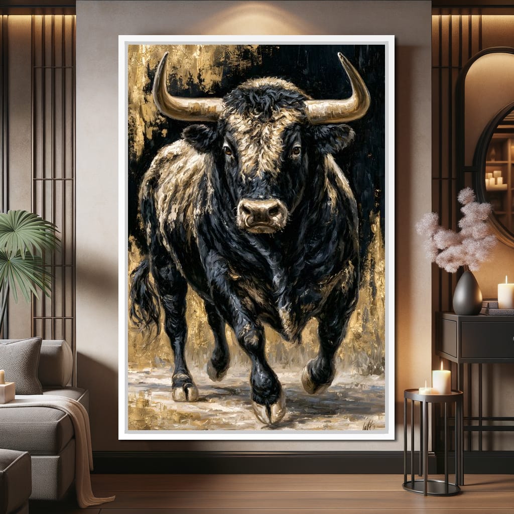Guardian of the Gilded Plains Canvas Wall Art