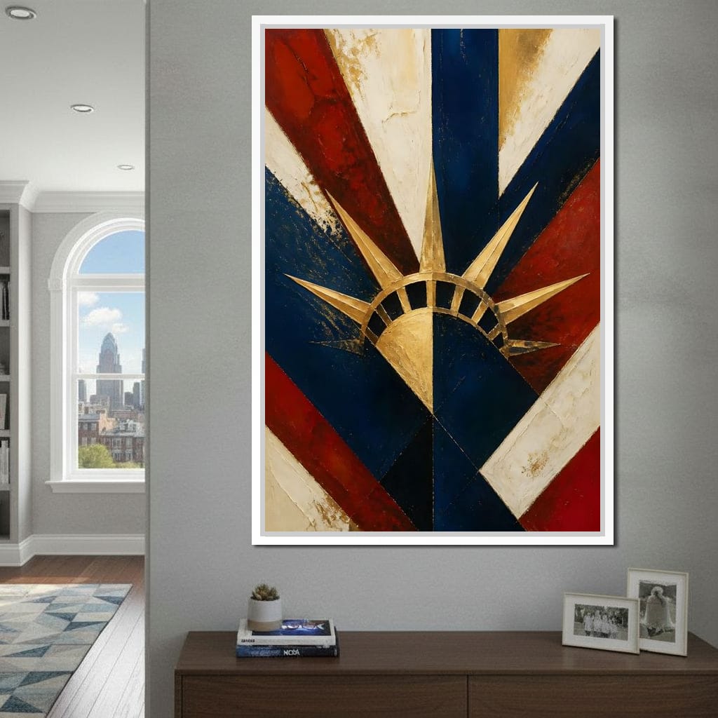 Gilded Freedom Radiating Light Canvas Wall Art