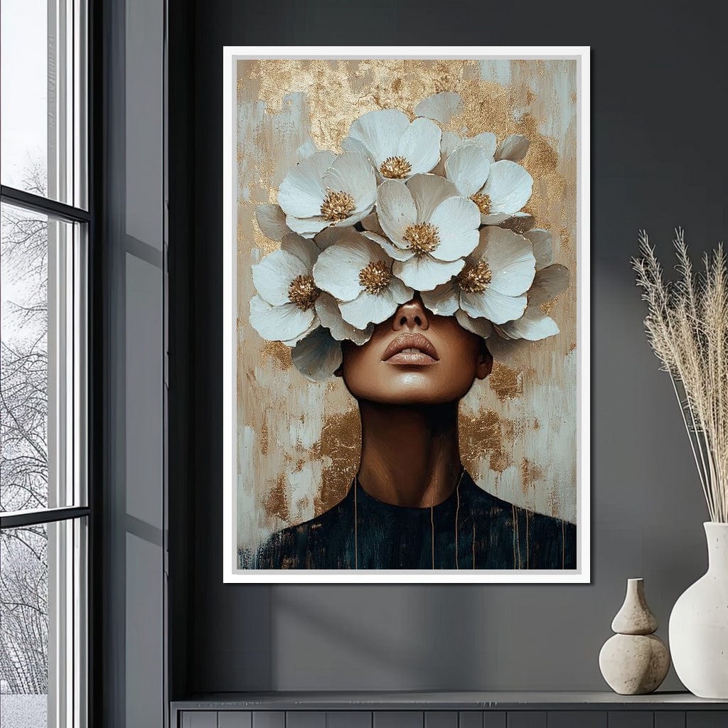 Golden Blossoms Enchantment Canvas Wall Art