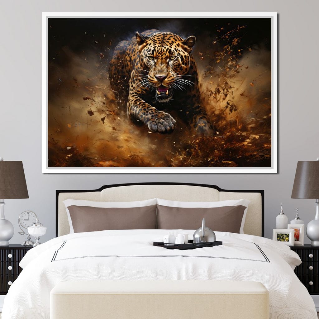 Running Leopard Canvas Wall Art