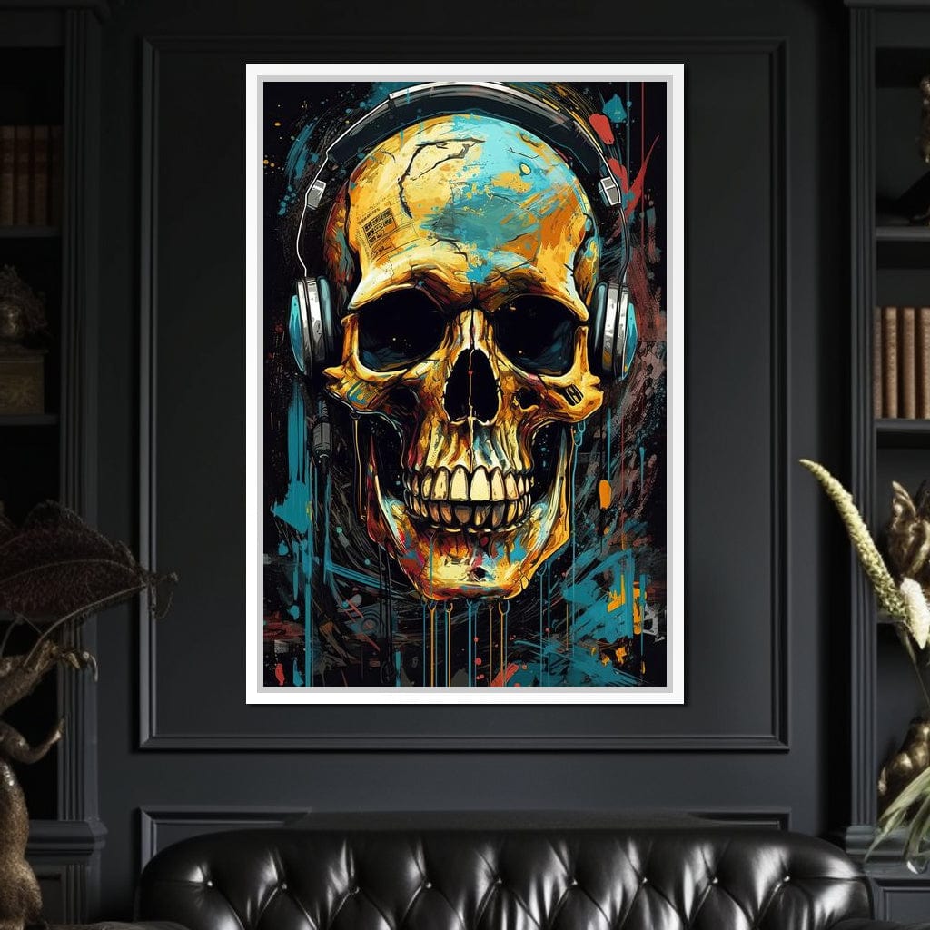 Technopunk Skull 2 Canvas Wall Art