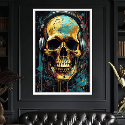Technopunk Skull 2 Canvas Wall Art