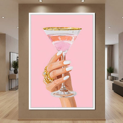 Chic Martini Toast Canvas Wall Art