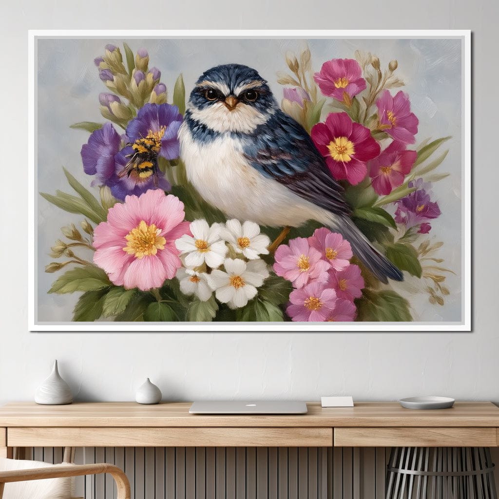 Bluebird Garden Blossom Song Canvas Wall Art