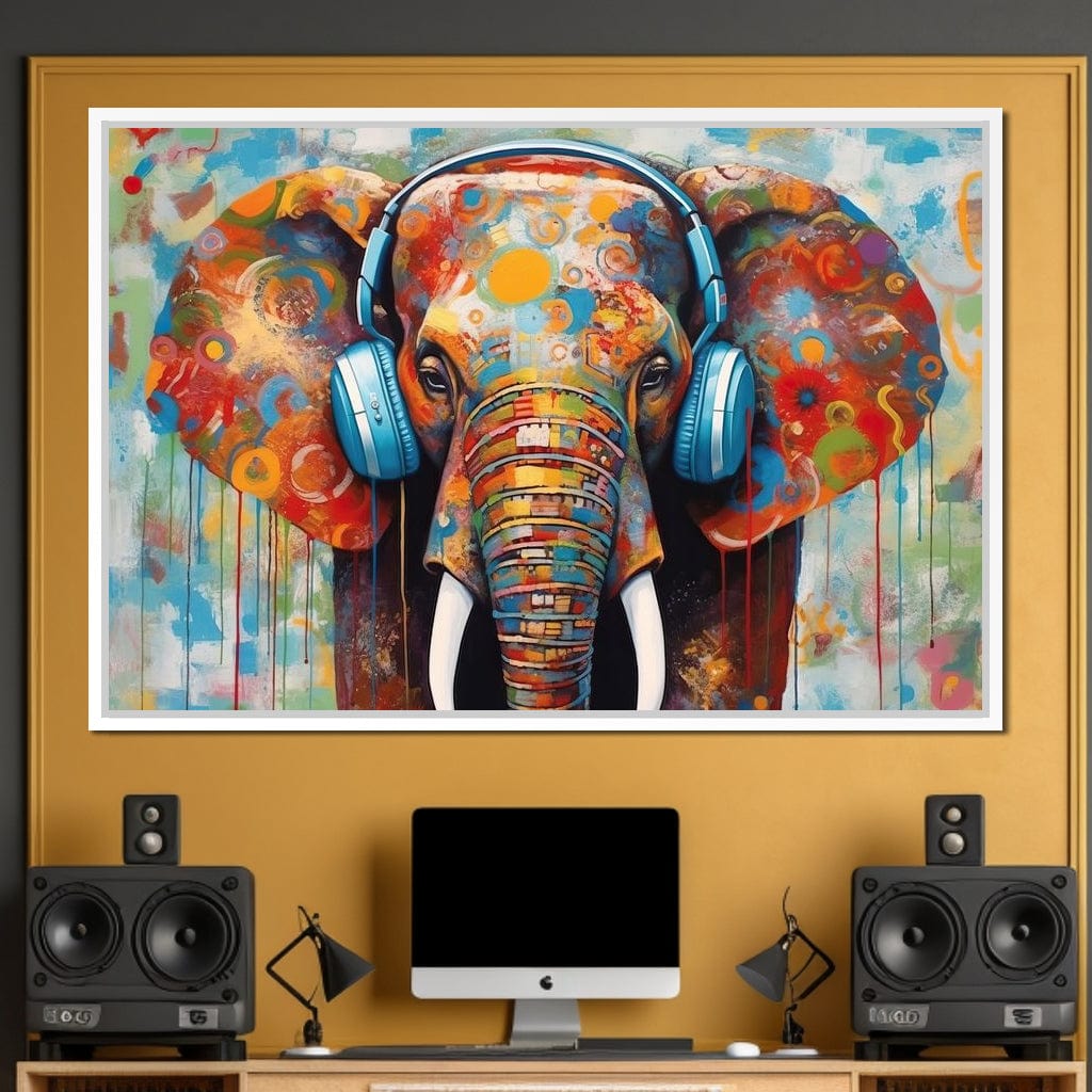Elephant's Echoing Melody Canvas Wall Art