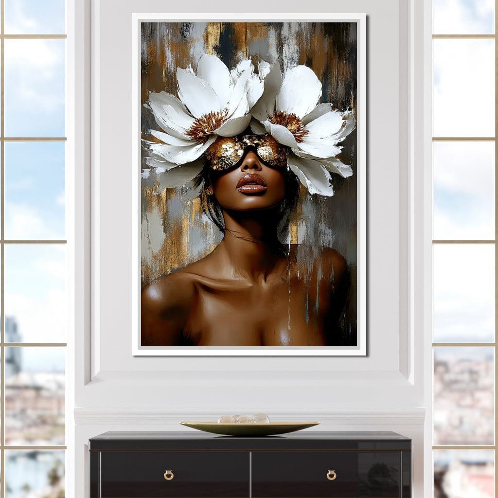 Golden Petals Envisioned Canvas Wall Art