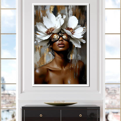 Golden Petals Envisioned Canvas Wall Art