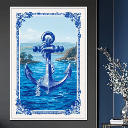 Tropical Ship Anchor Canvas Wall Art