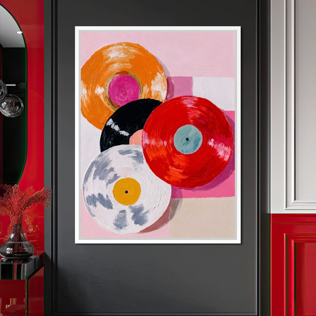 Retro Vinyl Color Spin Dance Canvas Wall Art