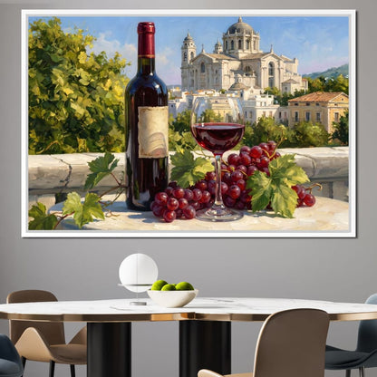 Vintage Wine Harvest Near Cathedral Canvas Wall Art