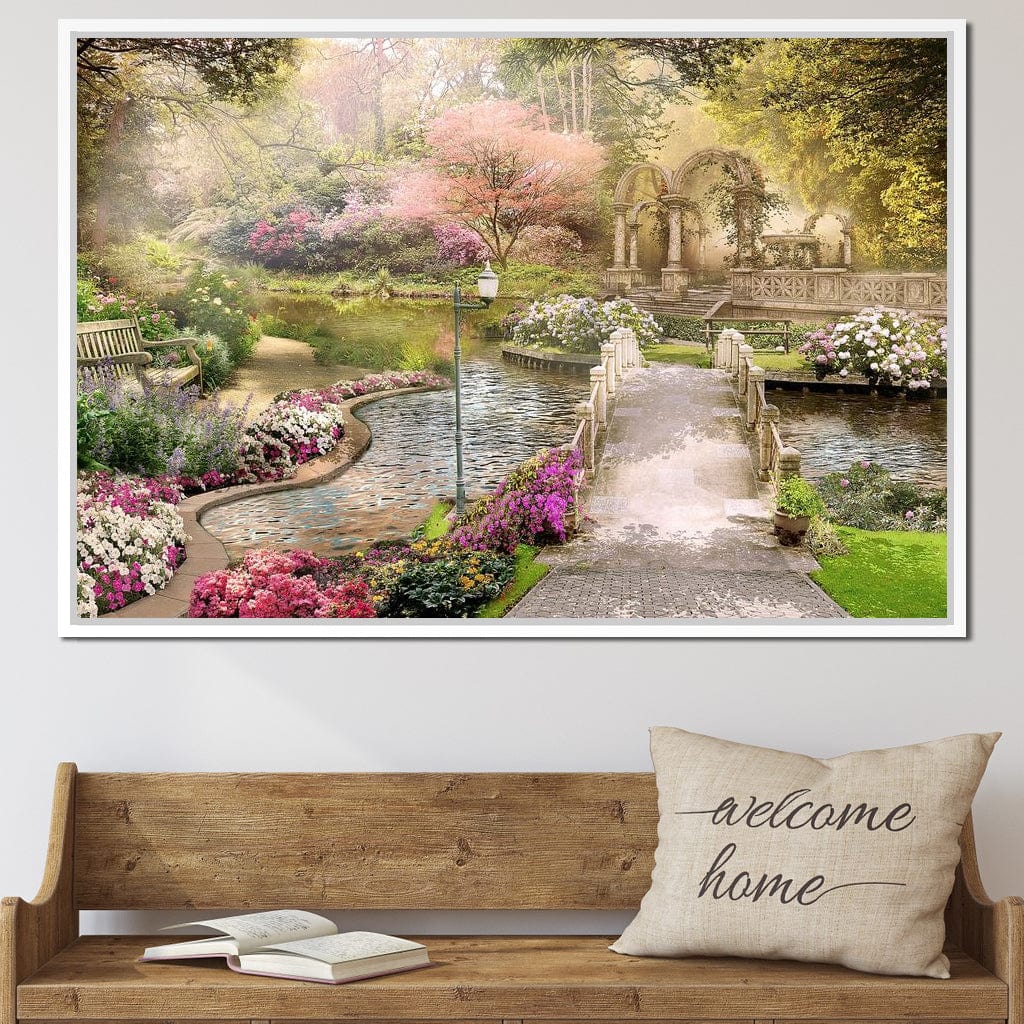 Pond Bridge Canvas Wall Art