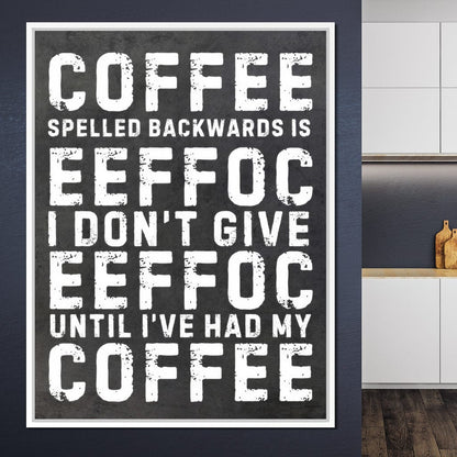 Morning Fuel Bold Typo Humor Canvas Wall Art