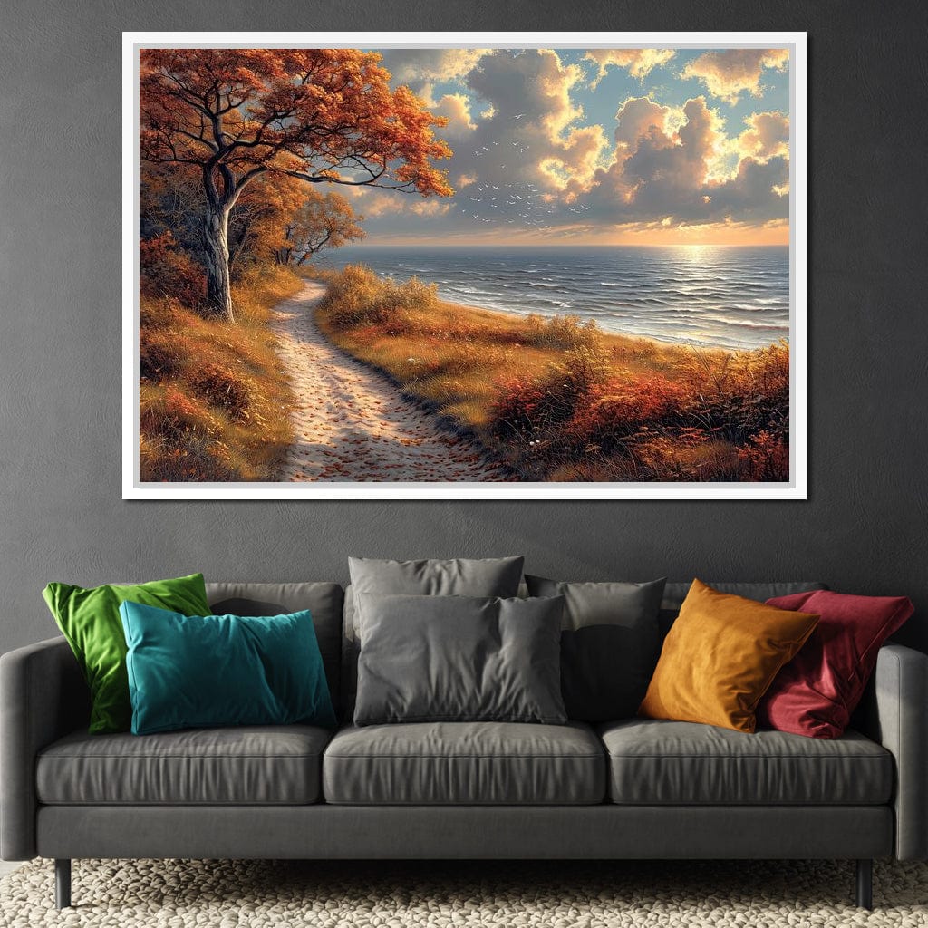 Autumn Seaside Reverie Canvas Wall Art