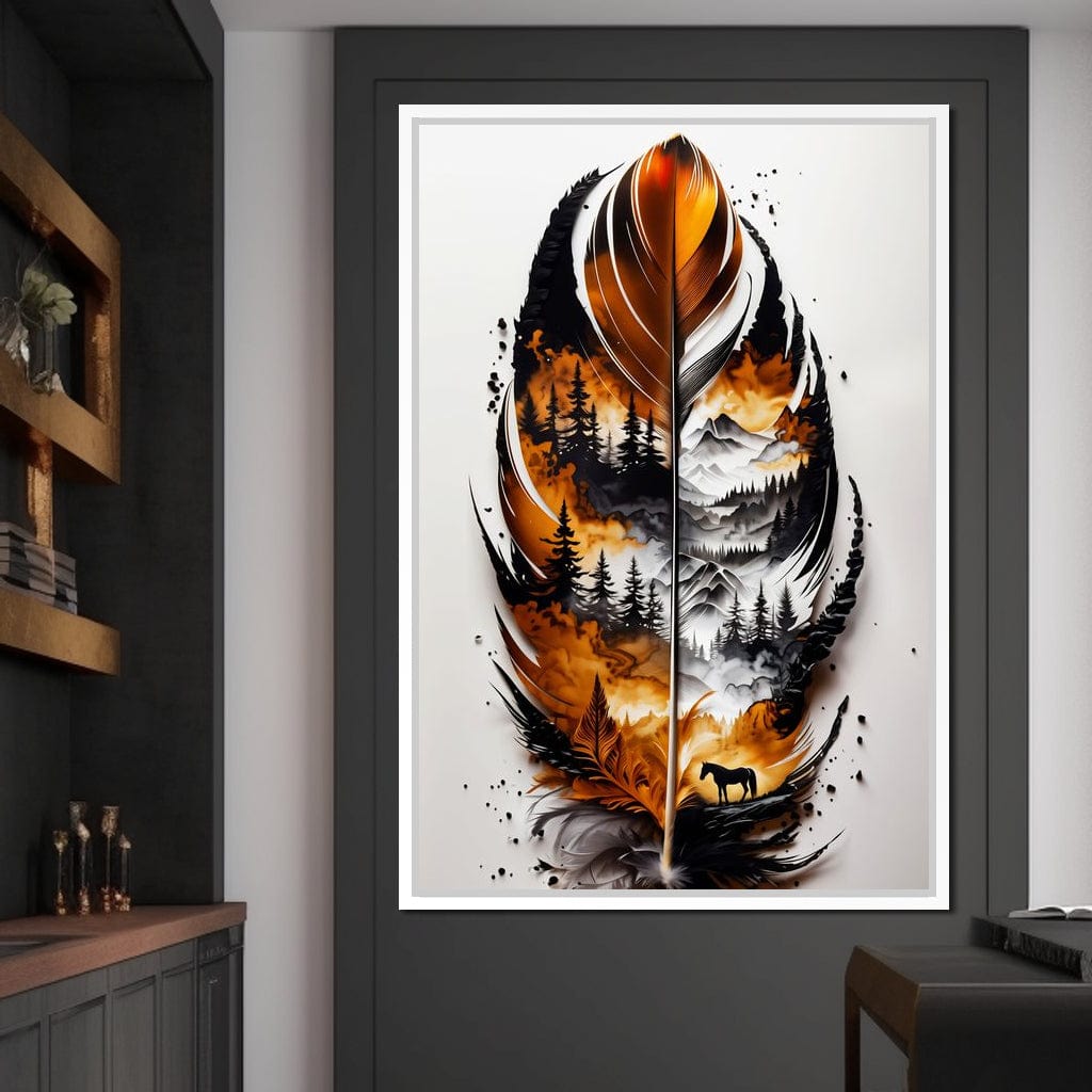 Nature in a Feather Canvas Wall Art