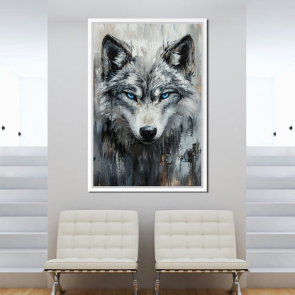 Sovereign Wolf's Stare Canvas Wall Art
