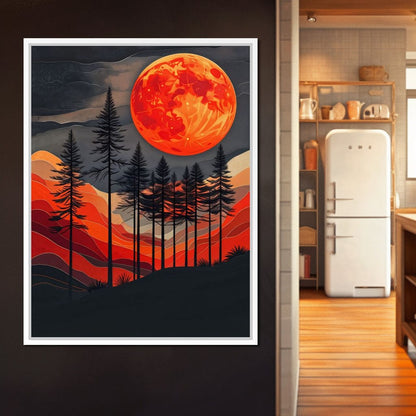 Blood Moon Forest Canvas Wall Art