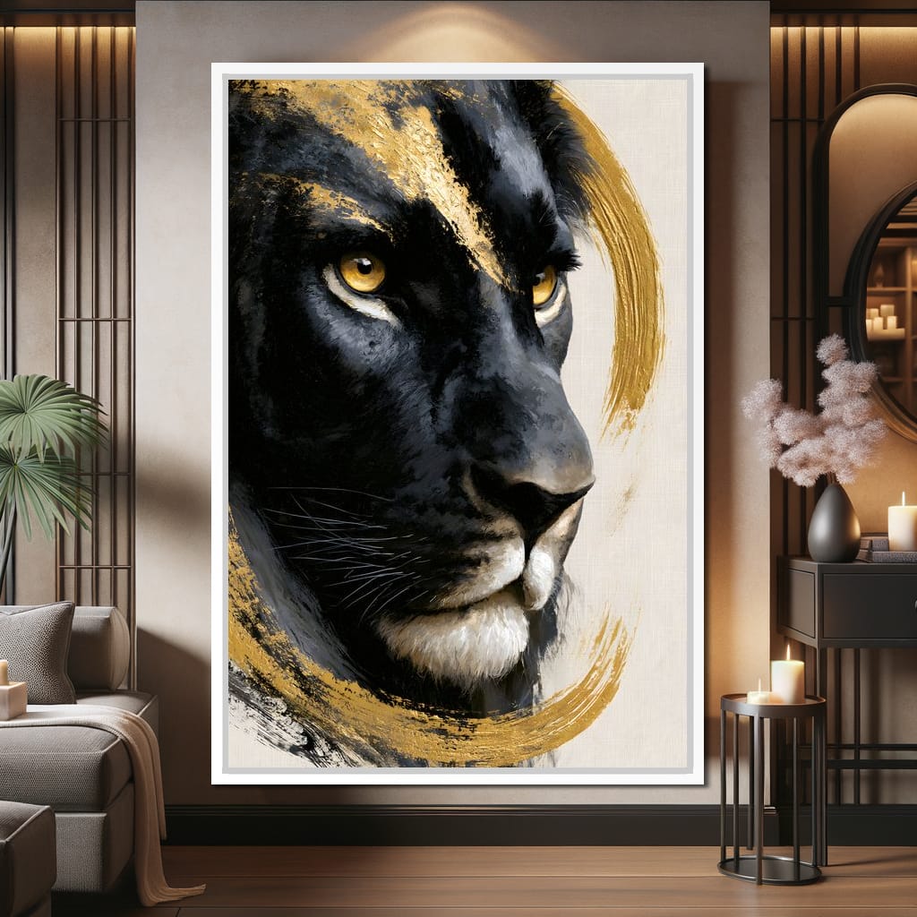 Gilded Monarch of the Shadow Realm Canvas Wall Art