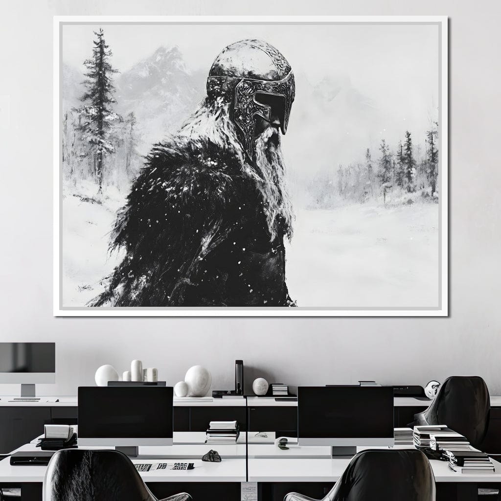Viking Saga In Winter Majesty Canvas Wall Art