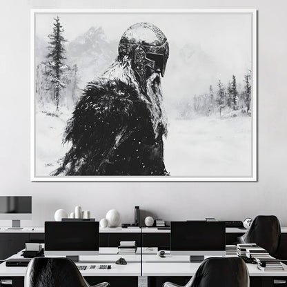 Viking Saga In Winter Majesty Canvas Wall Art