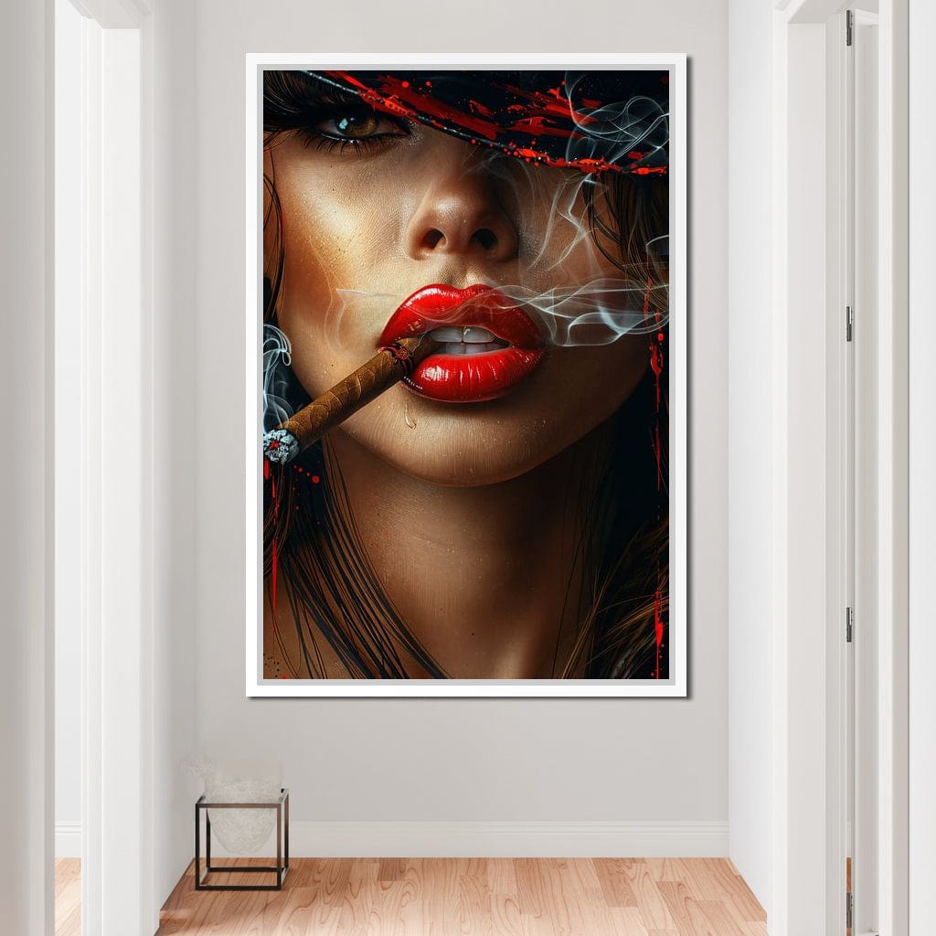 Sultry Smoke and Sable Tresses Canvas Wall Art