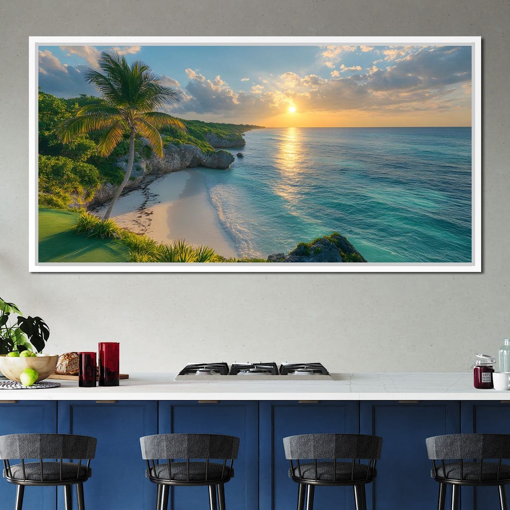 Sunlit Shores of Tranquility Canvas Wall Art