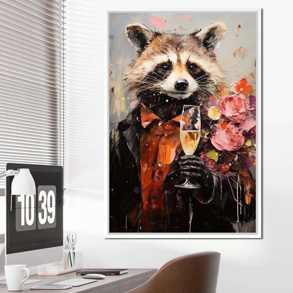 Raccoon's Toast Canvas Wall Art