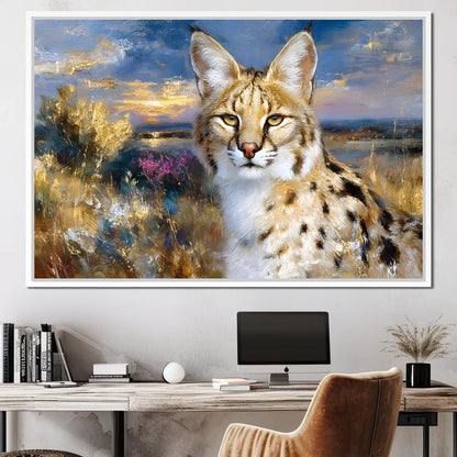 Savanna Serval Sunset Glow Canvas Wall Art