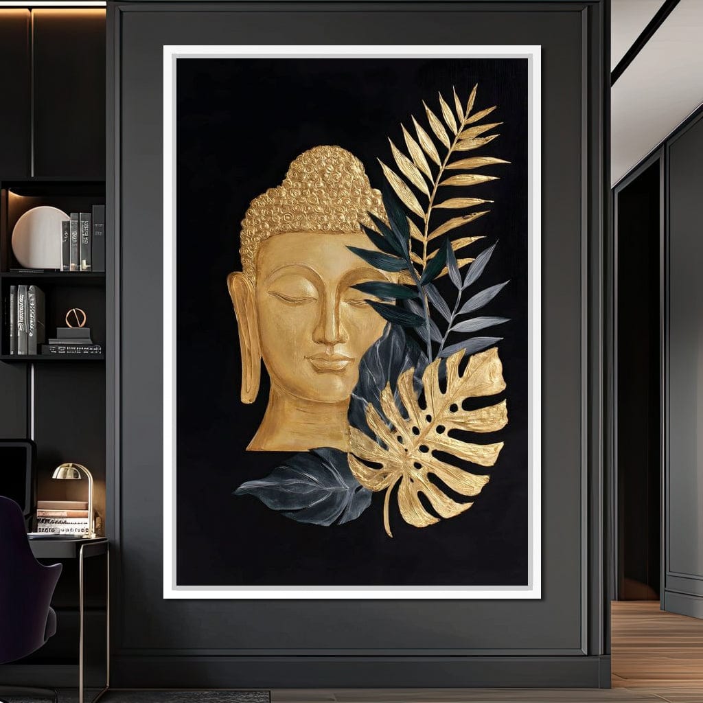 Golden Buddha Botanical Calm Canvas Wall Art