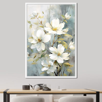 Ethereal Blooms in Mist Canvas Wall Art
