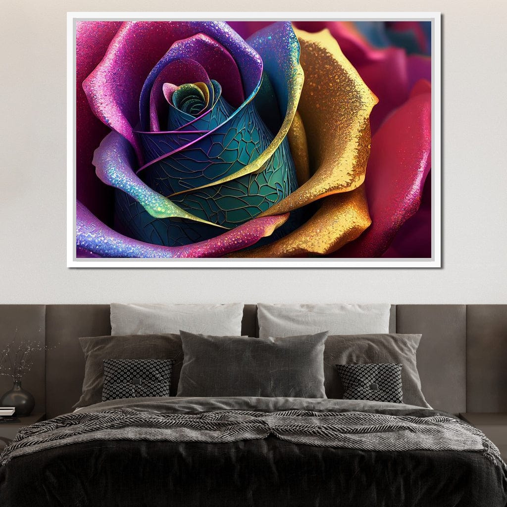 Multicolor Digital Flower Canvas Wall Art