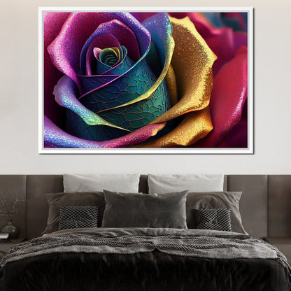 Multicolor Digital Flower Canvas Wall Art