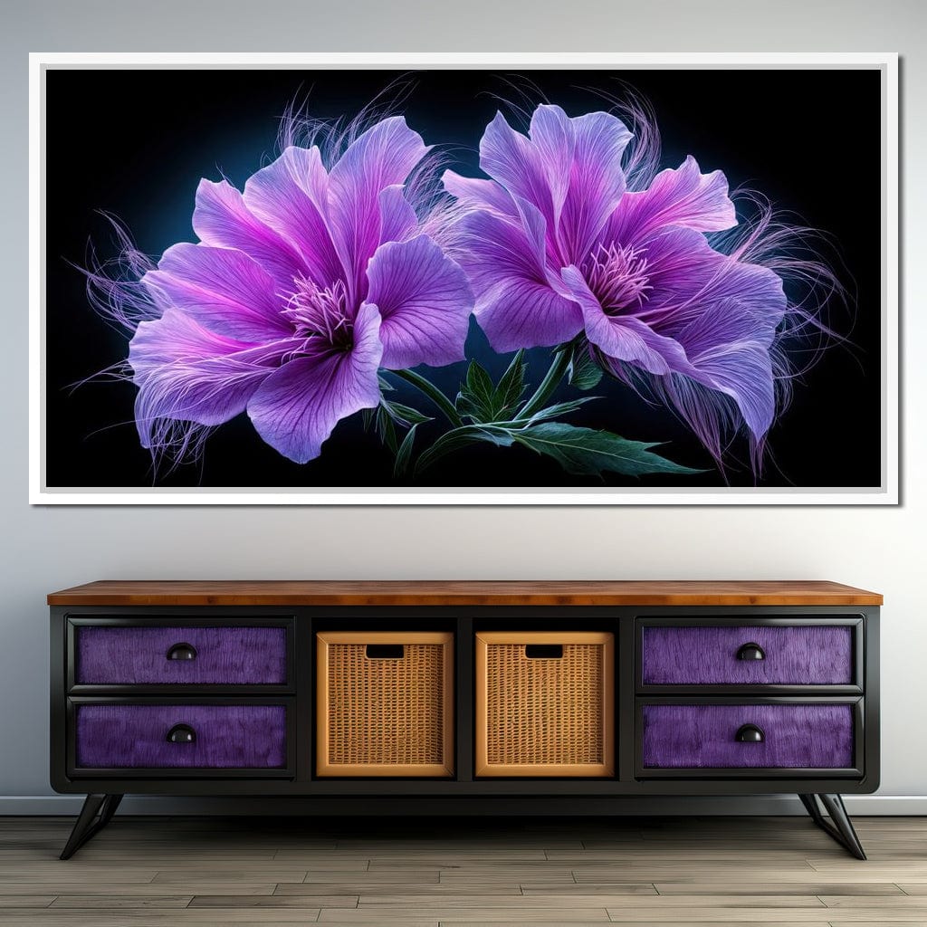 Fluffy Alien Flowers Canvas Wall Art