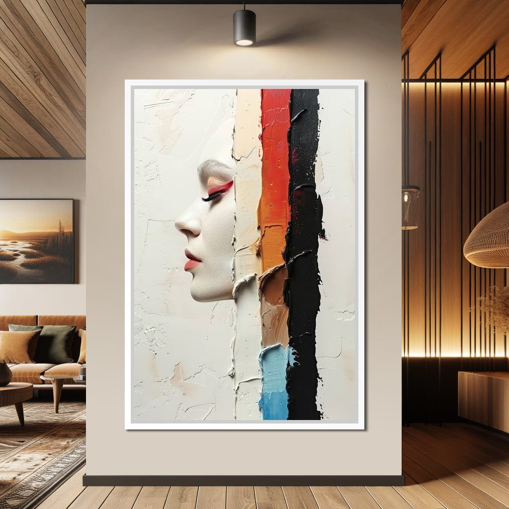 Painted Visage Fragmented Canvas Wall Art