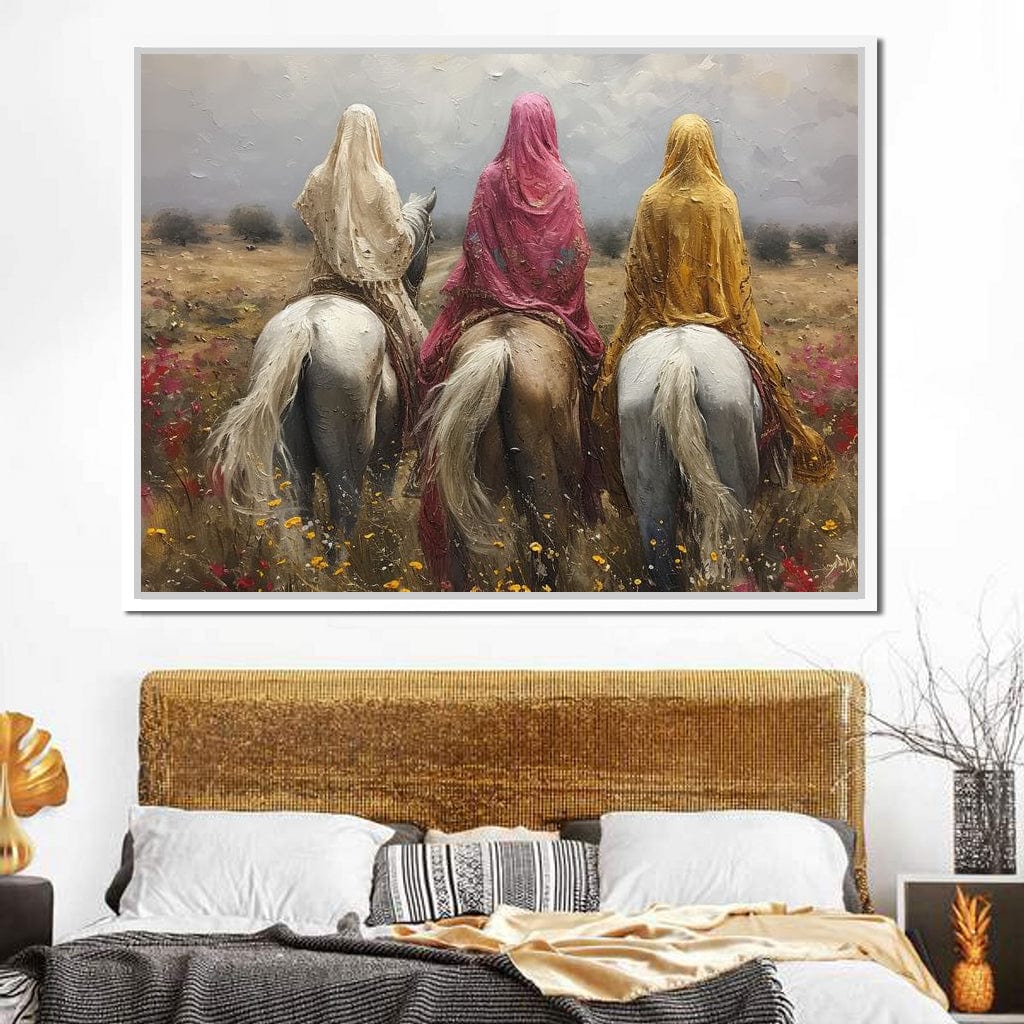Womens Horse Riding Canvas Wall Art