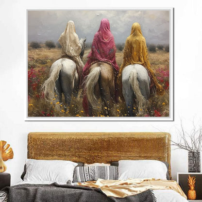 Womens Horse Riding Canvas Wall Art