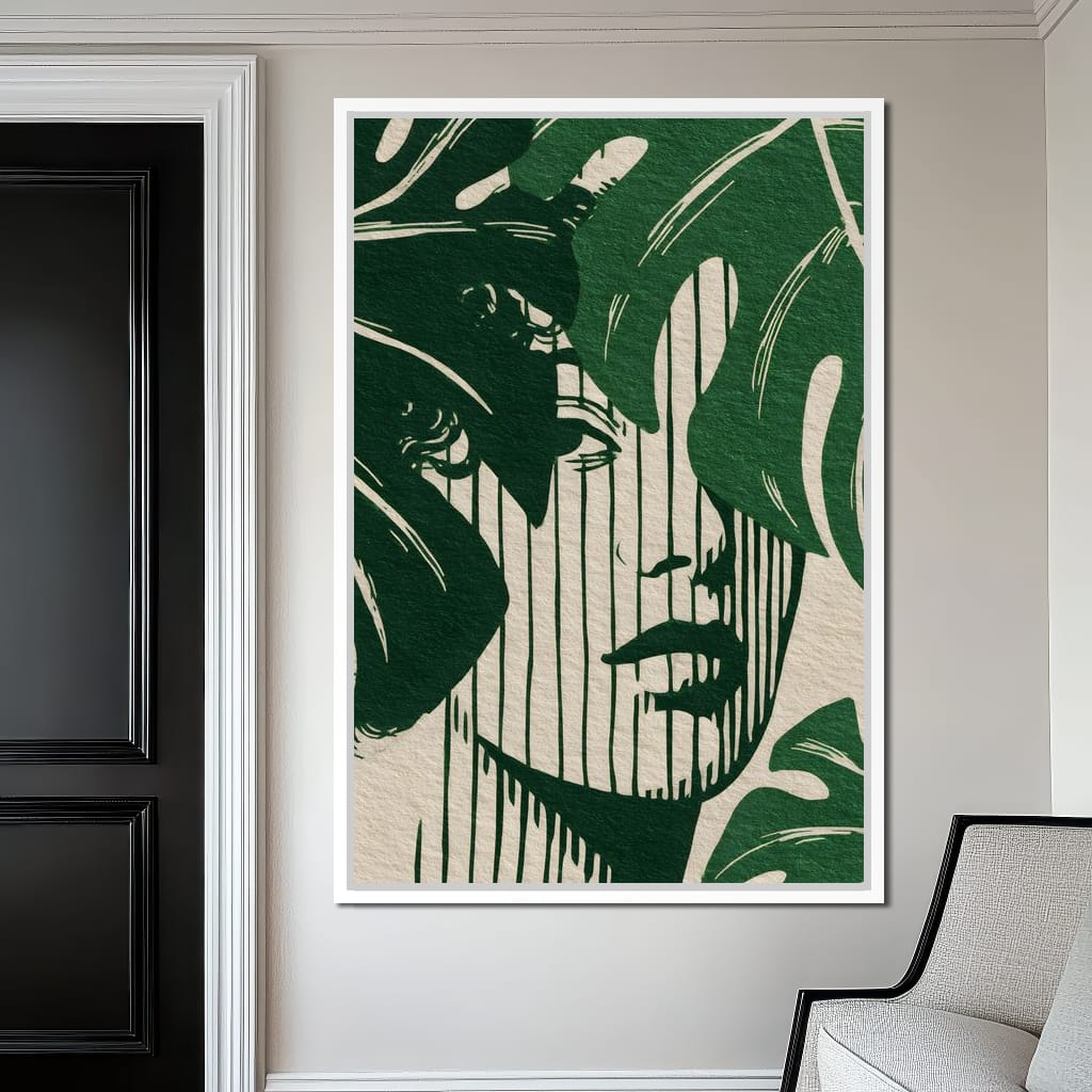 Botanical Shadow Portrait Canvas Wall Art