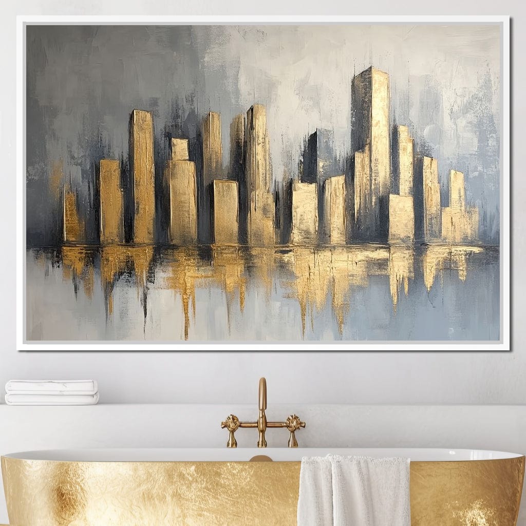 Golden Skyline Canvas Wall Art