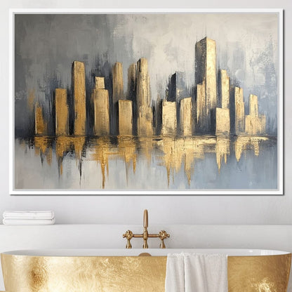 Golden Skyline Canvas Wall Art