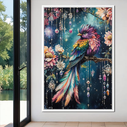 Enchanted Jewel Toned Bird Fantasy Canvas Wall Art